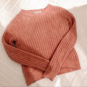Peach/Pink Soft Sherpa Sweater